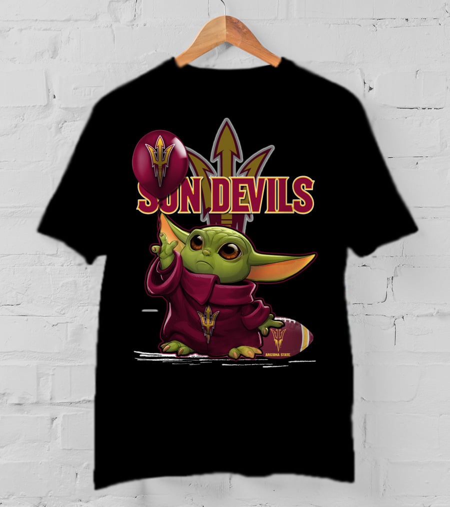 Yoda Arizona State Sun Devils Balloon And Football T-Shirt