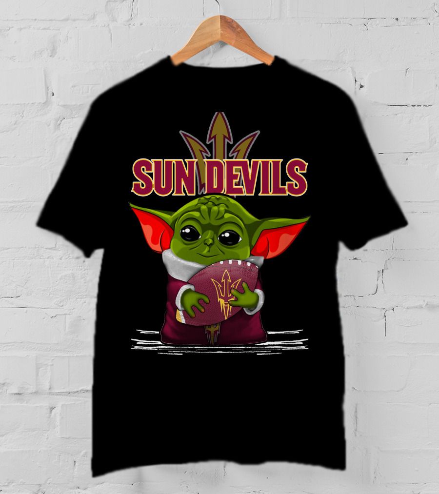Sun Devils Yoda With Football And Pitchfork T-Shirt