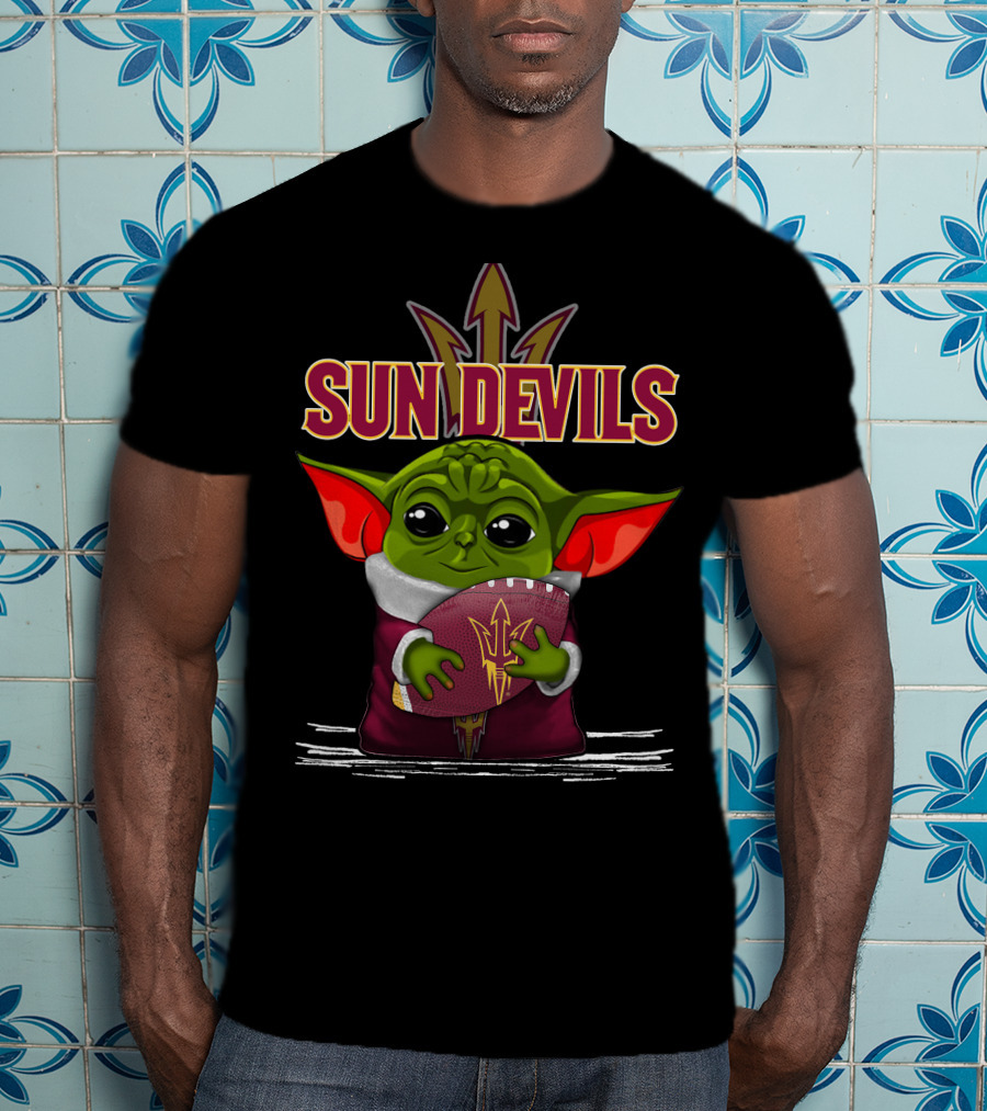 Sun Devils Yoda With Football And Pitchfork T-Shirt