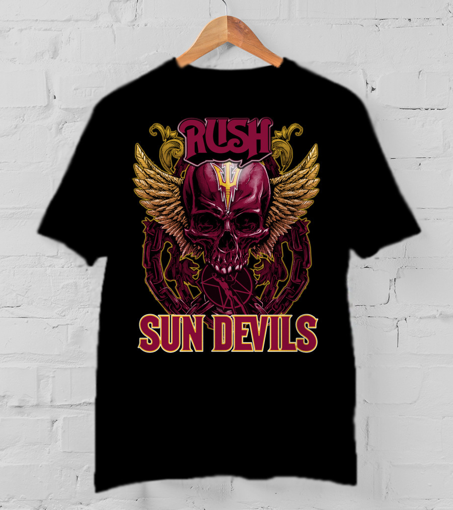 Rush Sun Devils Skull And Wings T-Shirt