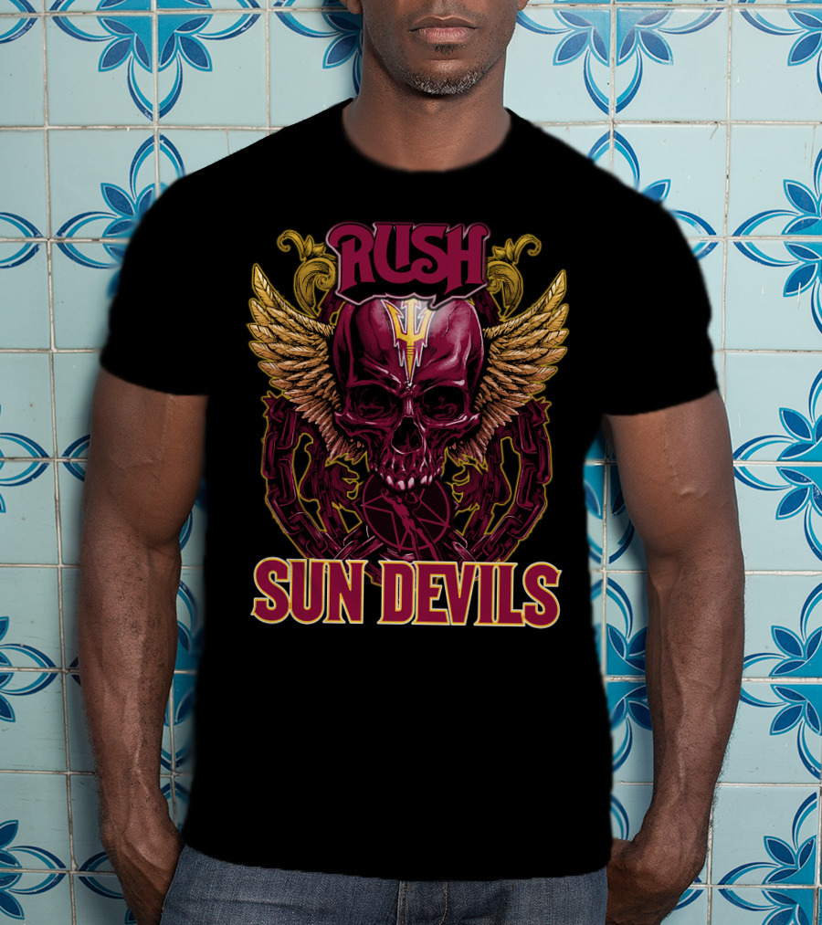 Rush Sun Devils Skull And Wings T-Shirt