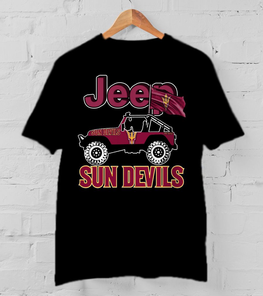 Jeep Sun Devils Arizona State University 4x4 Off-Road Vehicle T-Shirt