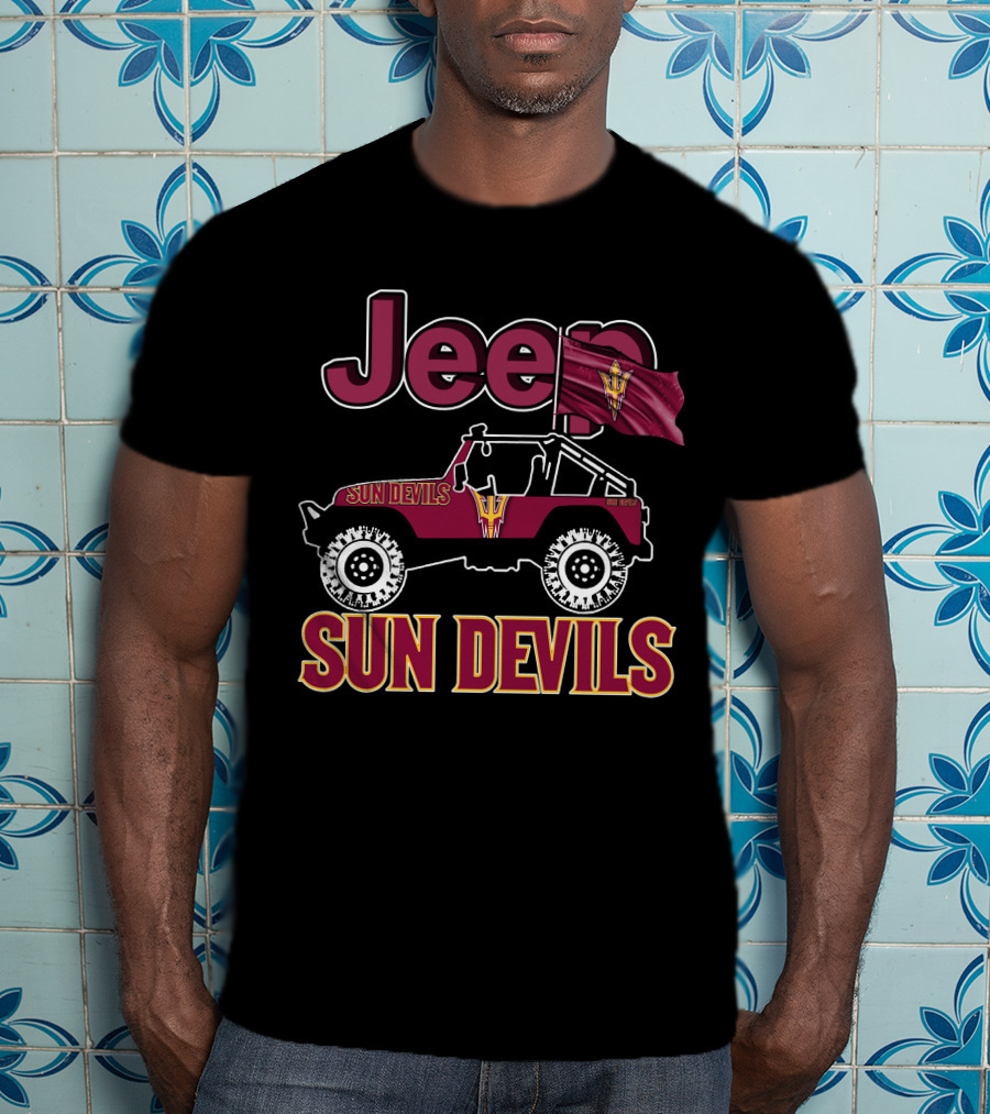 Jeep Sun Devils Arizona State University 4x4 Off-Road Vehicle T-Shirt