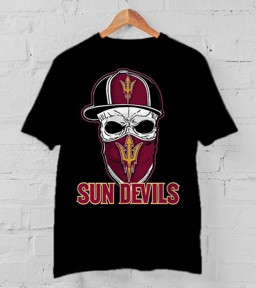 Sun Devils Skull Hat Mask T-Shirt