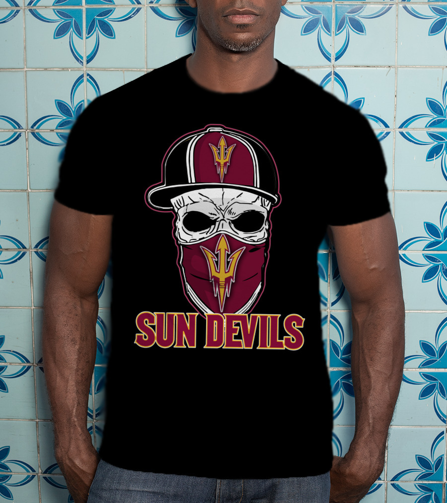 Sun Devils Skull Hat Mask T-Shirt