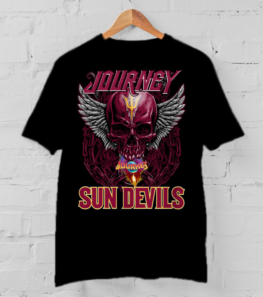 Journey Sun Devils Skull With Wings And Chains T-Shirt