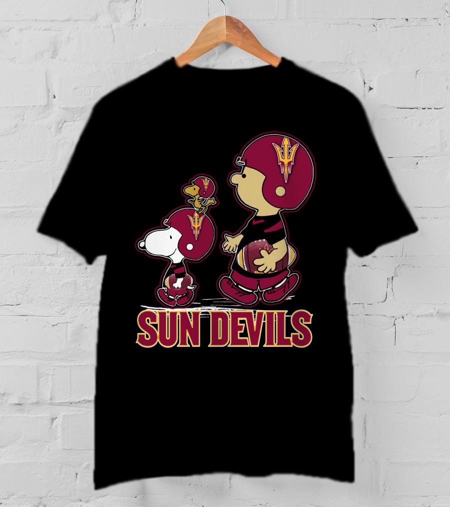 Snpfootball Sun Devils Arizona Peanuts Crossover Football Theme T-Shirt