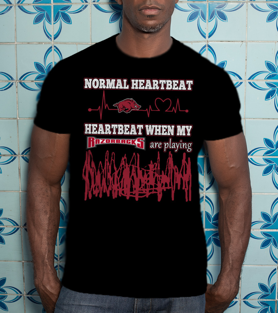 Normal Heartbeat Heartbeat When My Razorbacks Are Playing T-Shirt