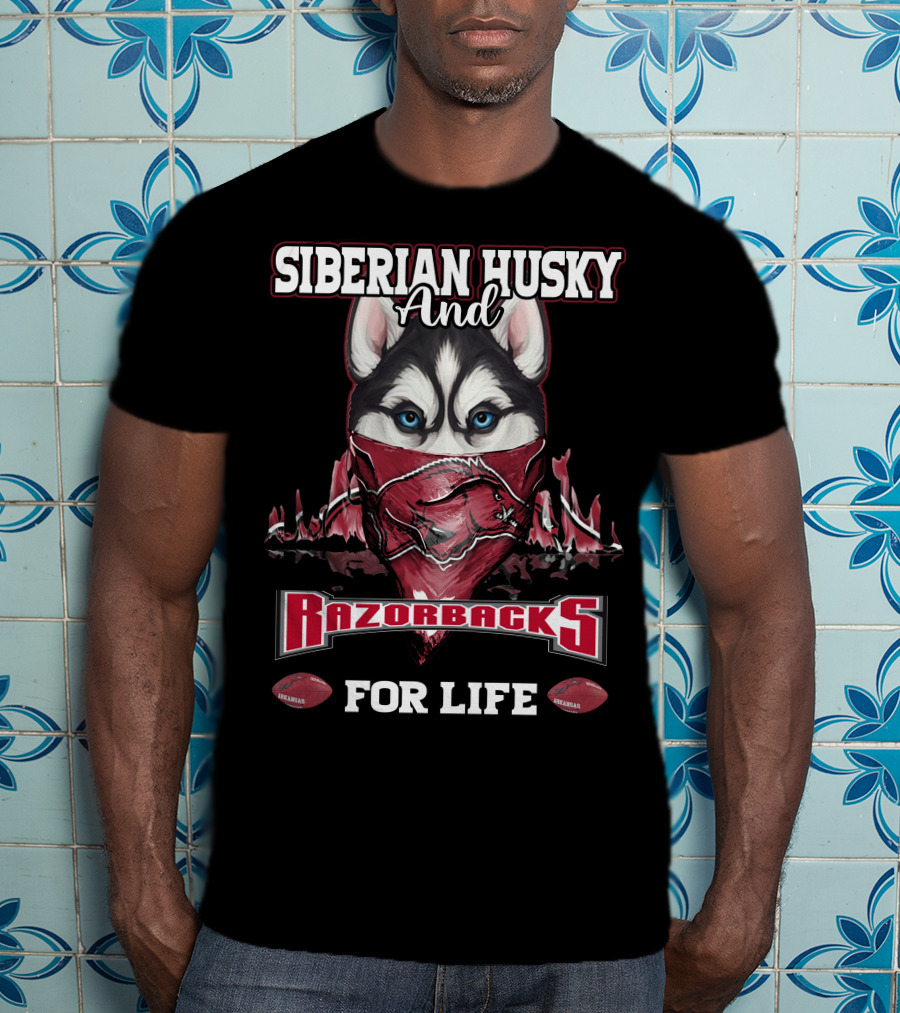 Siberian Husky And Razorbacks For Life T-Shirt