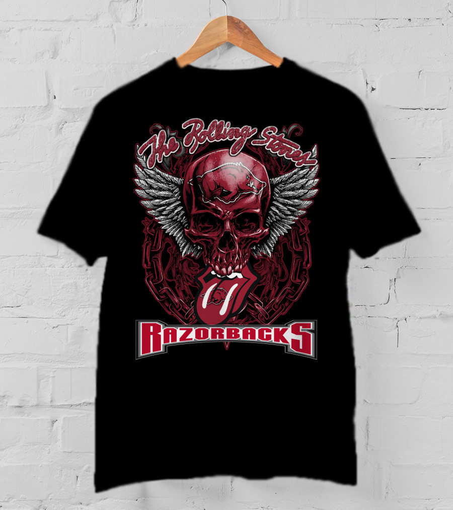 The Rolling Stones Razorbacks Skull With Wings And Tongue T-Shirt