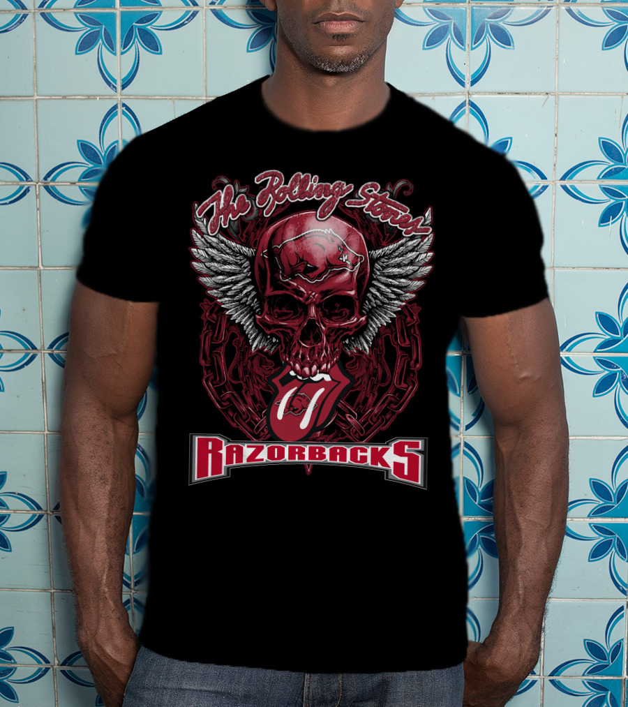 The Rolling Stones Razorbacks Skull With Wings And Tongue T-Shirt