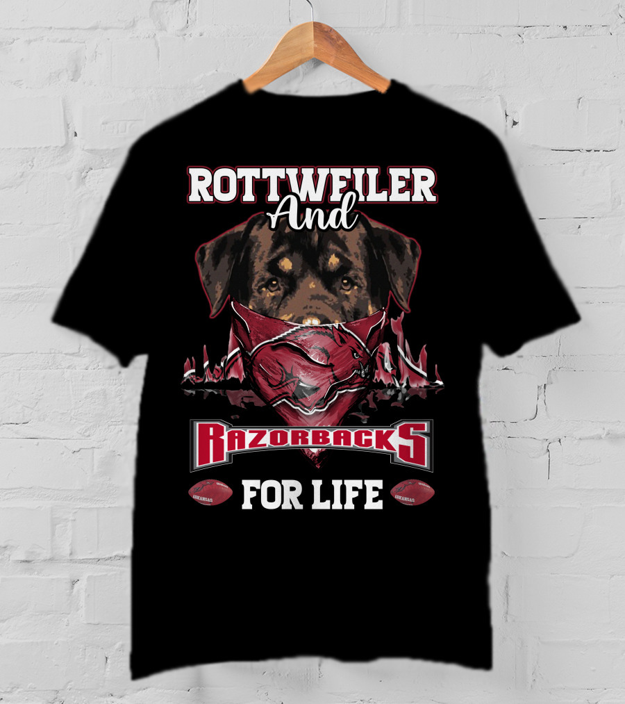 Rottweiler And Razorbacks For Life Arkansas T-Shirt