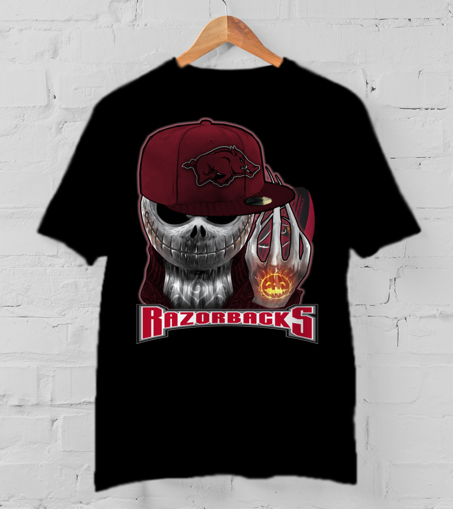 Jackskull Razorbacks Halloween Arkansas T-Shirt