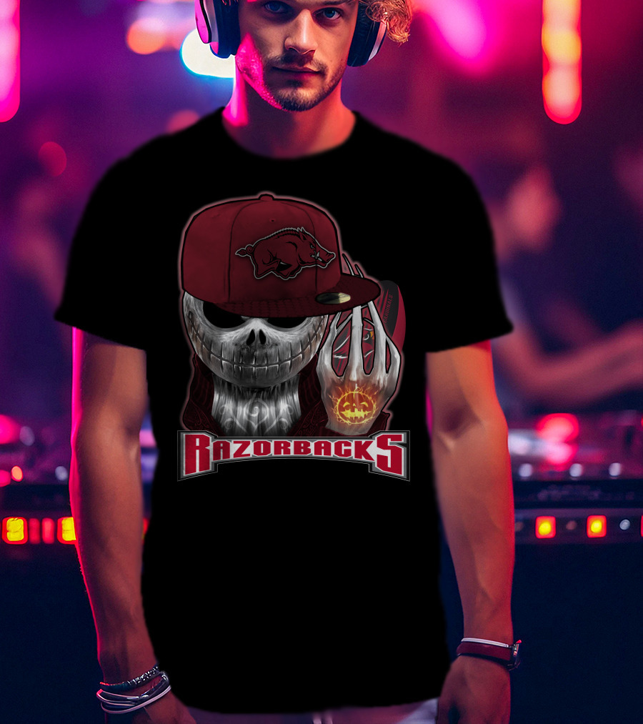 Jackskull Razorbacks Halloween Arkansas T-Shirt