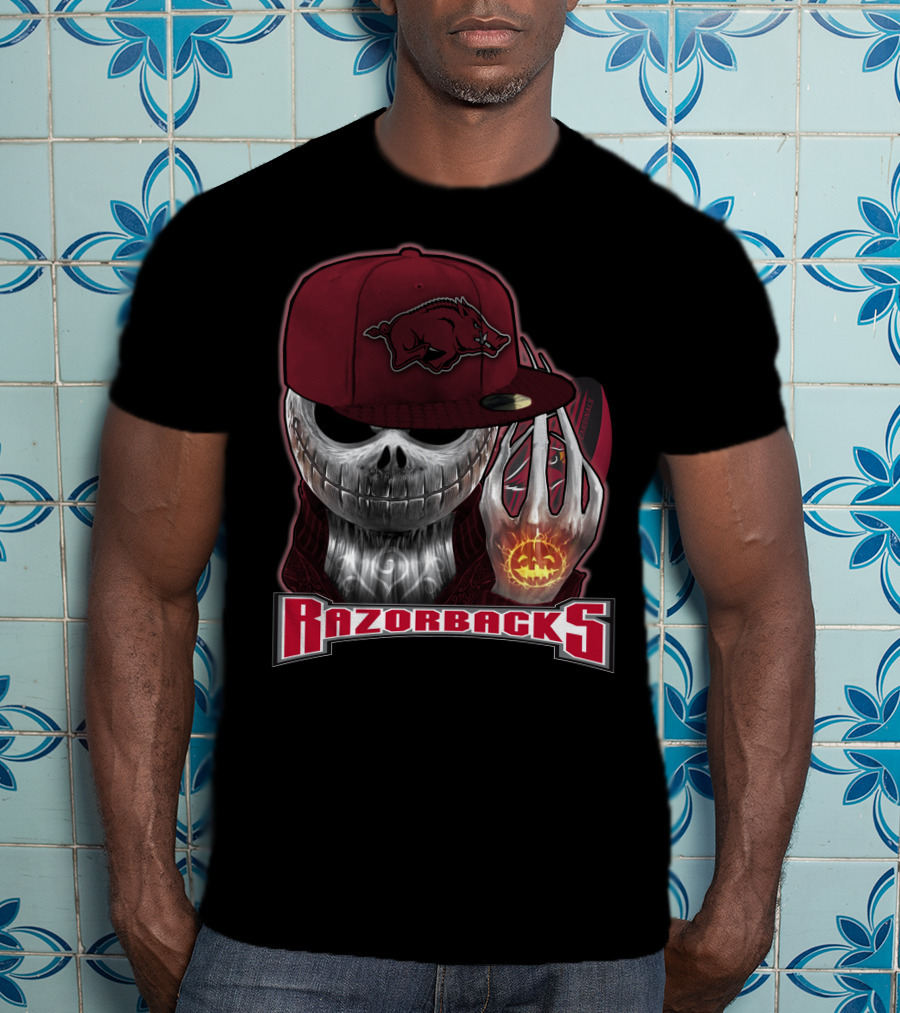 Jackskull Razorbacks Halloween Arkansas T-Shirt