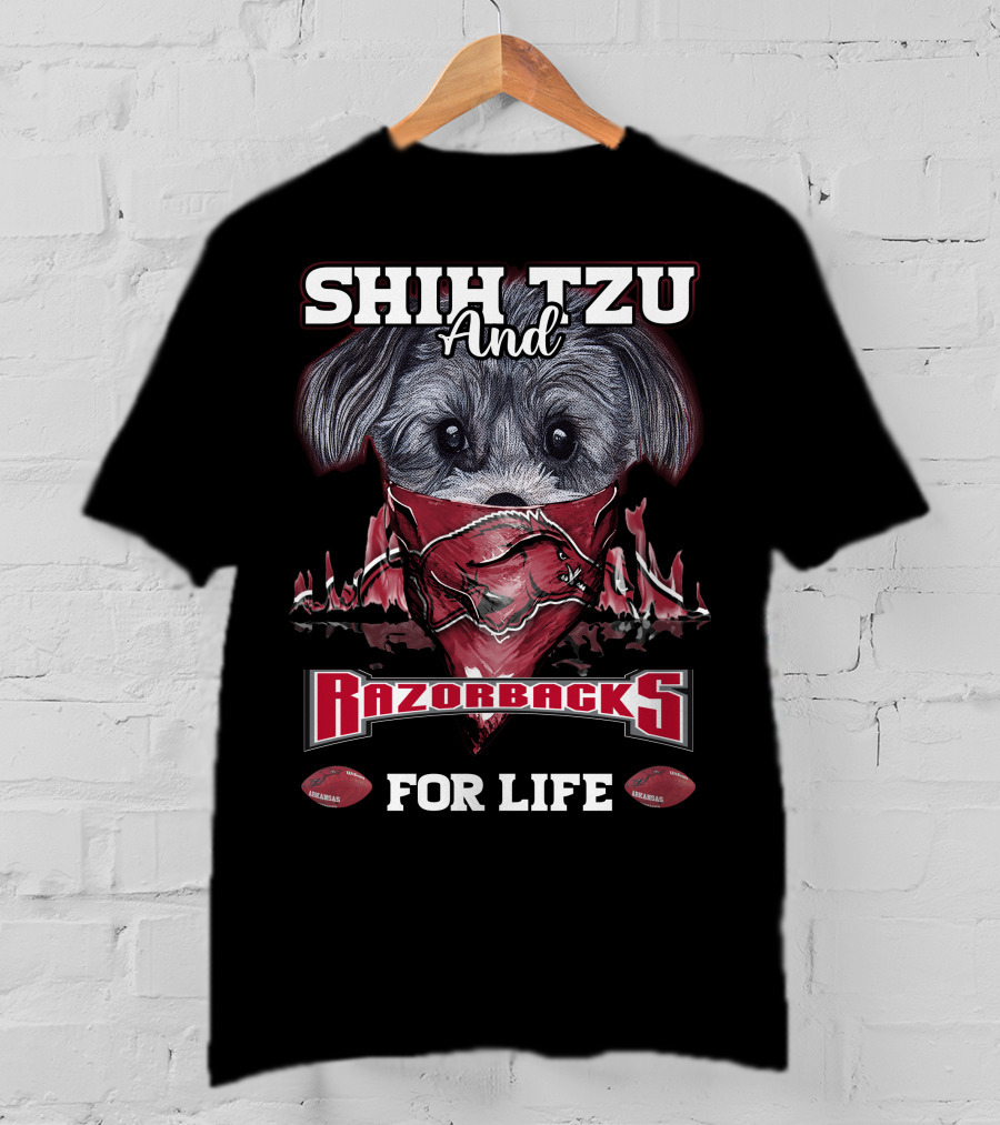 Shih Tzu And Razorbacks For Life T-Shirt