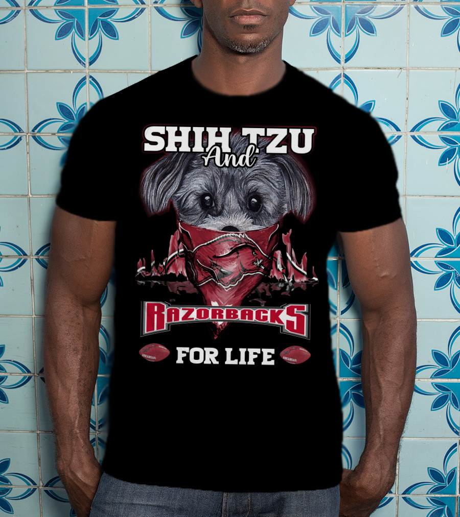 Shih Tzu And Razorbacks For Life T-Shirt