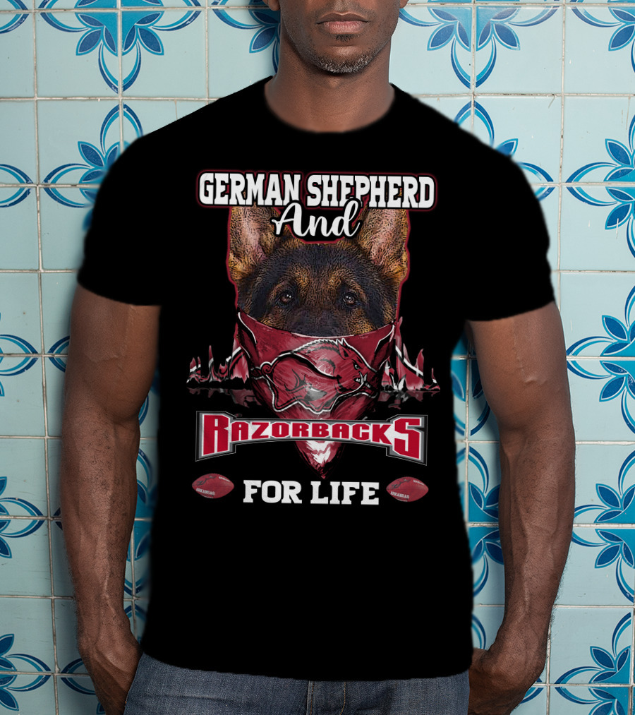German Shepherd And Razorbacks For Life T-Shirt