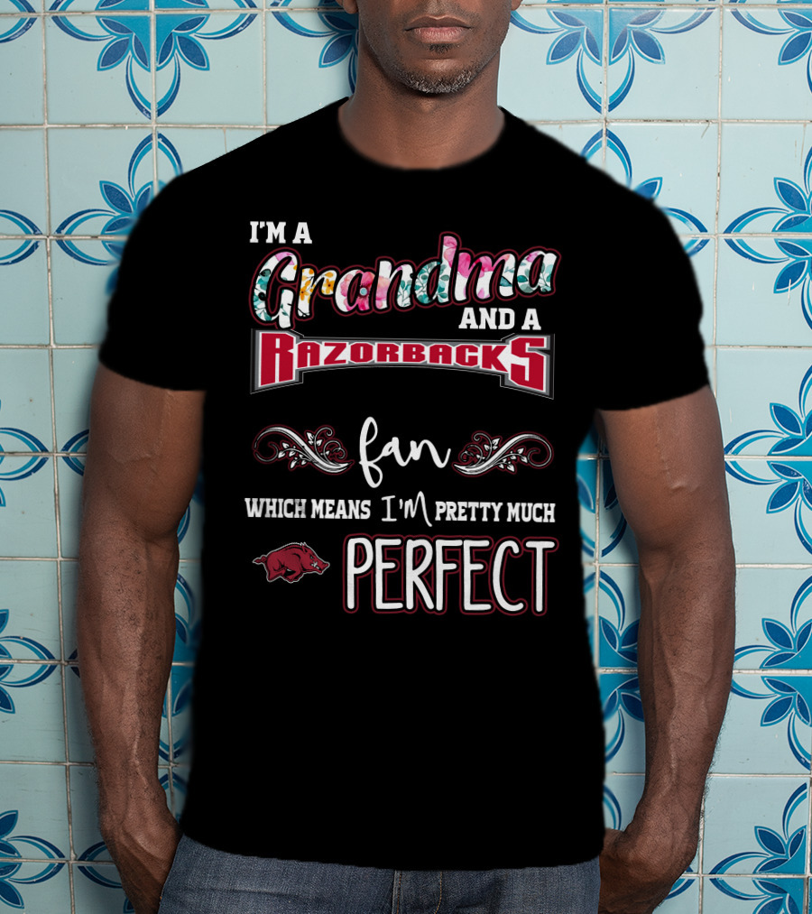I'm A Grandma And A Razorbacks Fan Which Means I'm Pretty Much Perfect T-Shirt