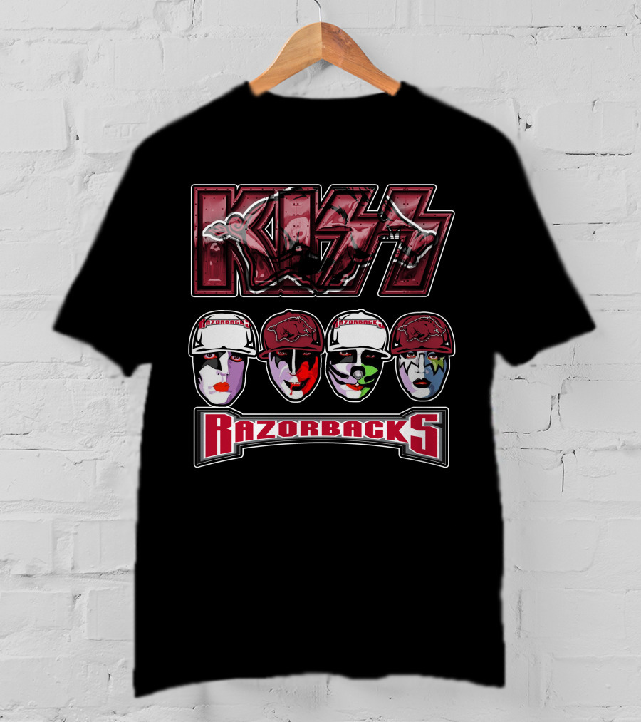Kiss Arkansas Razorbacks Face Paint T-Shirt