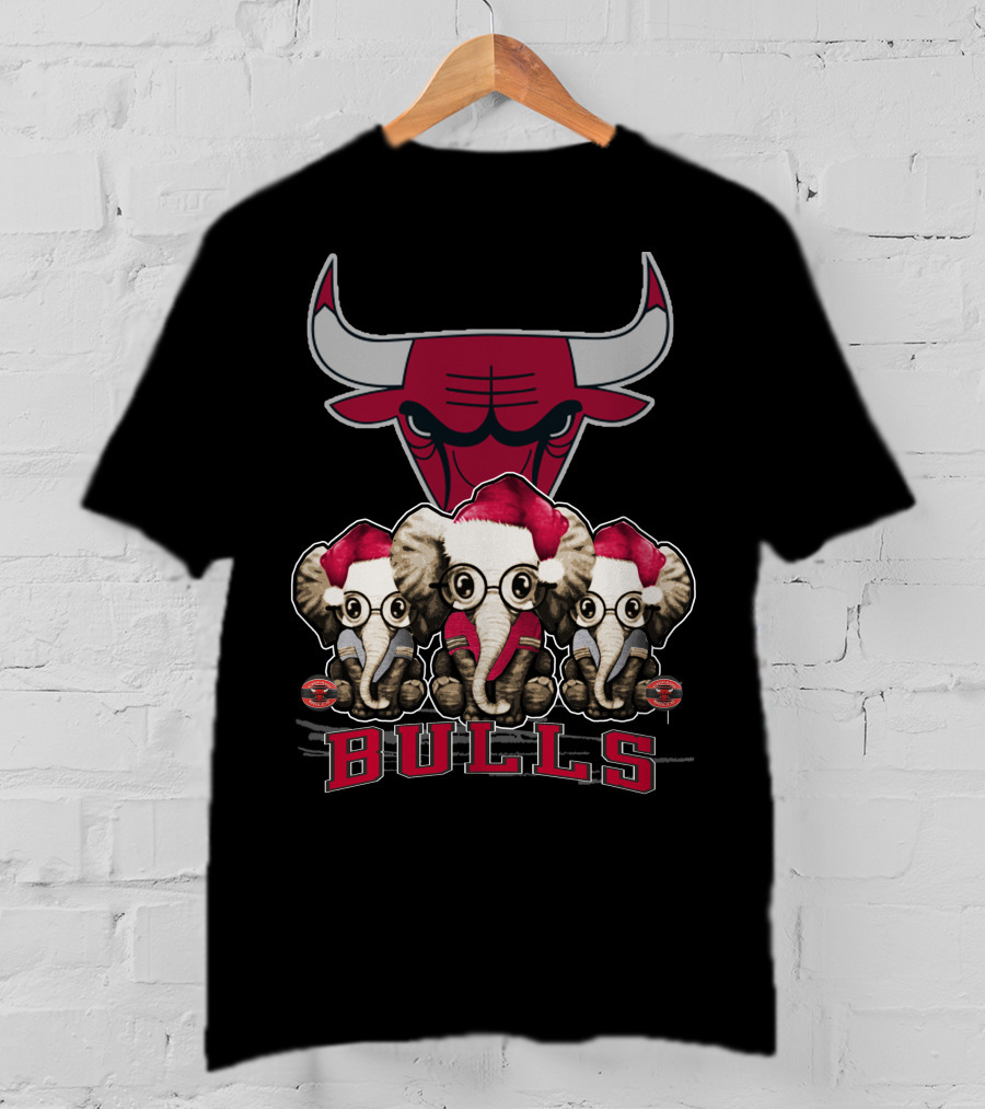 Elephant Christmas Chicago Bulls Holiday Trio T-Shirt