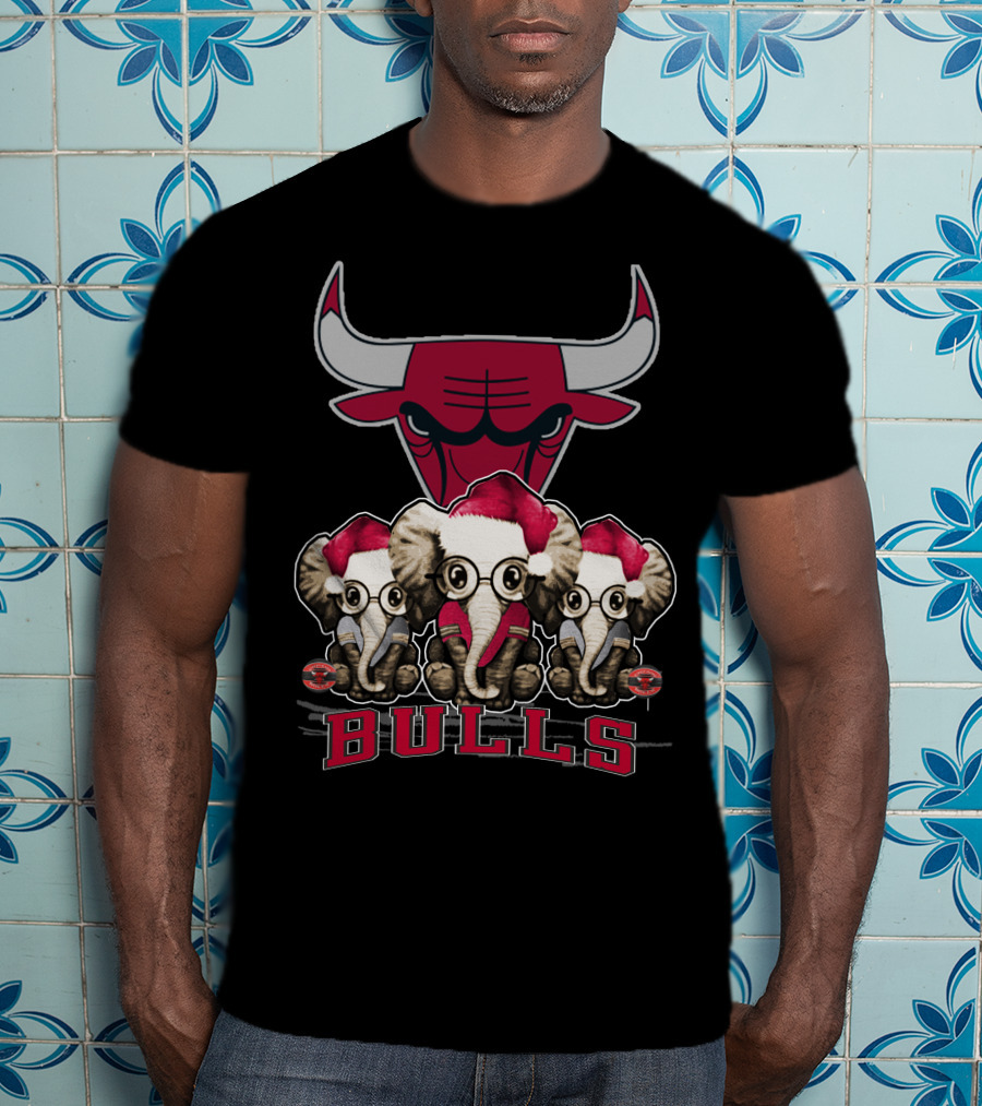 Elephant Christmas Chicago Bulls Holiday Trio T-Shirt