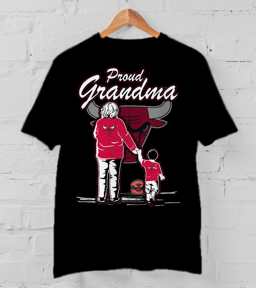 Proud Grandma Chicago Bulls Mom And Child Bulls T-Shirt