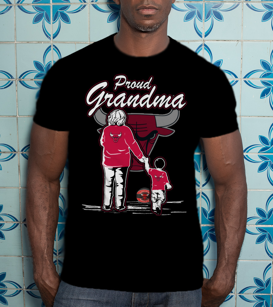Proud Grandma Chicago Bulls Mom And Child Bulls T-Shirt