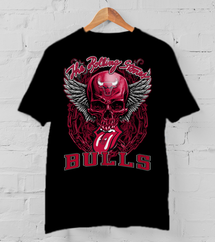 The Rolling Stones Bulls Skull With Wings And Chain T-Shirt