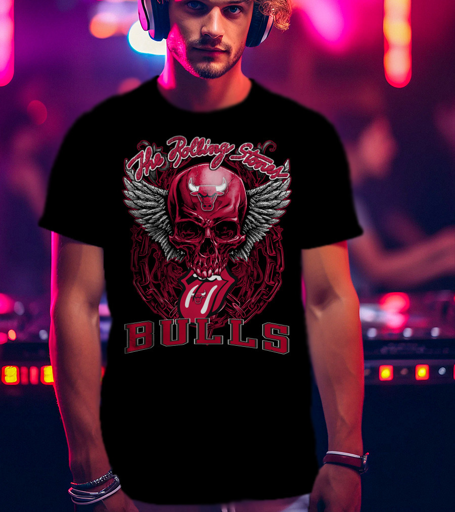 The Rolling Stones Bulls Skull With Wings And Chain T-Shirt