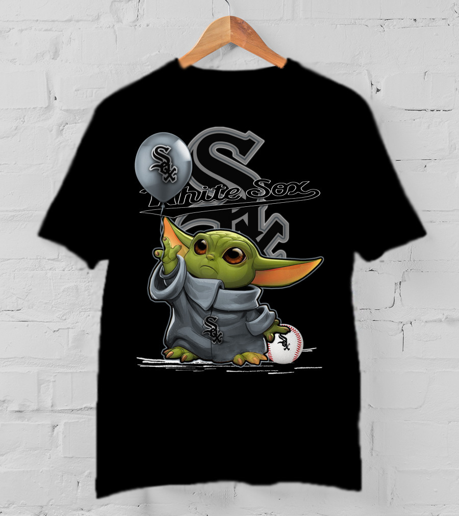 Yoda Chicago White Sox Balloon Baseball T-Shirt