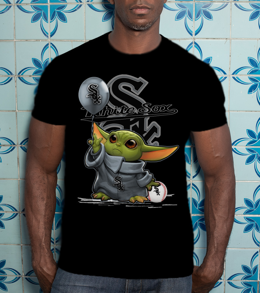 Yoda Chicago White Sox Balloon Baseball T-Shirt