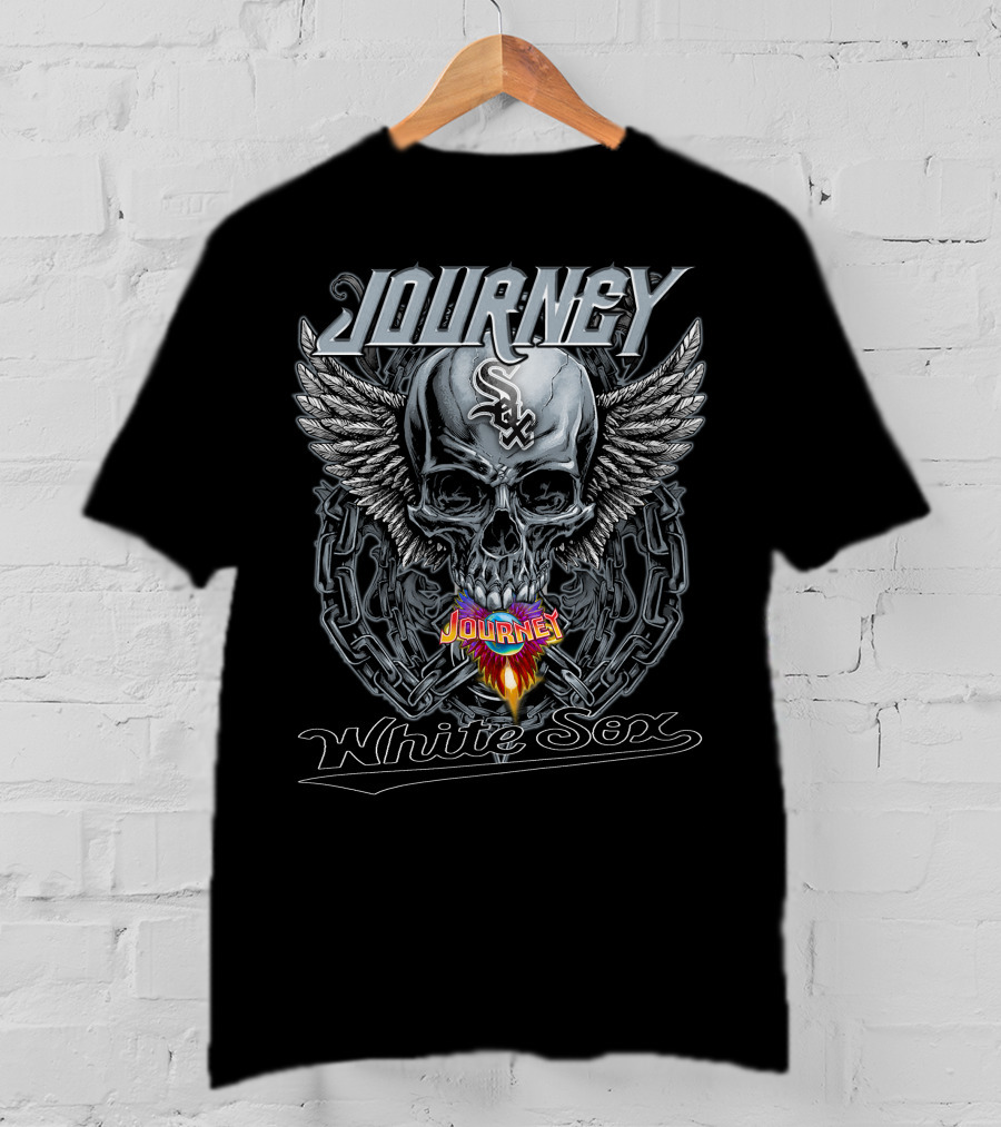 Journey Chicago White Sox Skull Chains Wings T-Shirt