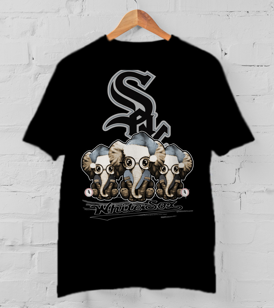 Chicago White Sox Festive Elephant Trio Christmas T-Shirt