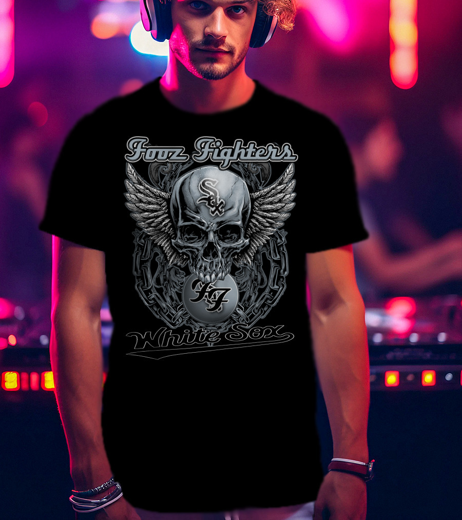 Foo Fighters Chicago White Sox Skull Wings T-Shirt