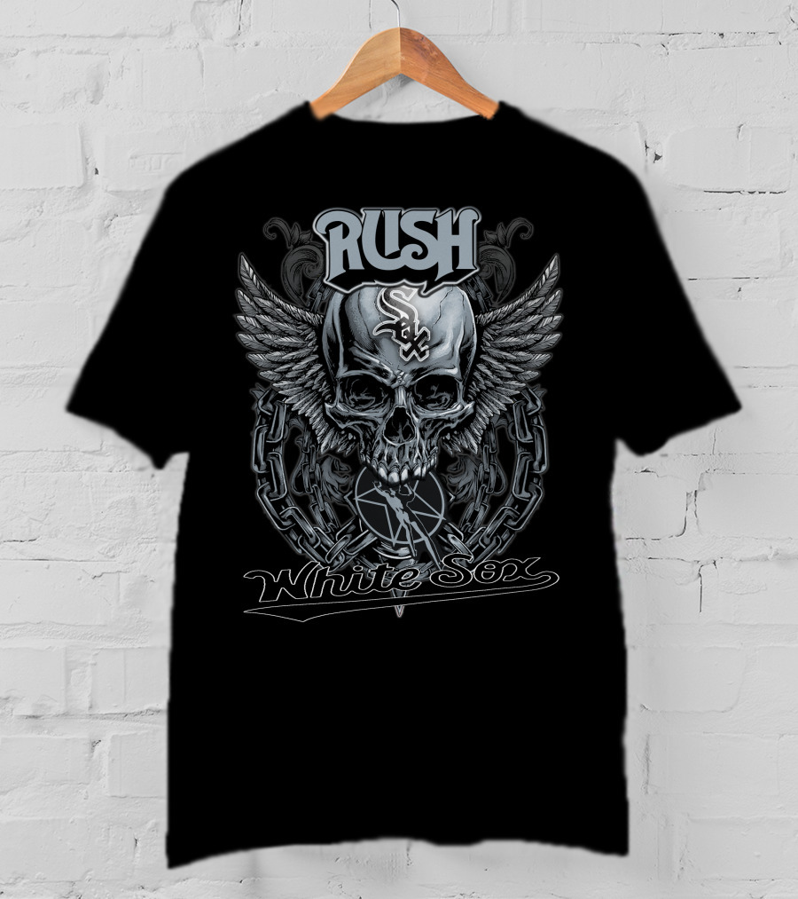 Rush Chicago White Sox Skull Wings Chain T-Shirt