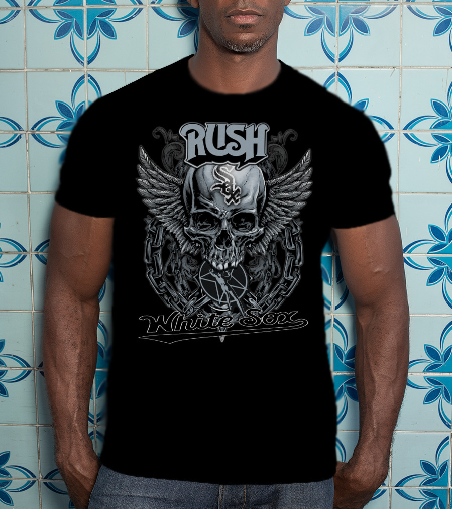 Rush Chicago White Sox Skull Wings Chain T-Shirt