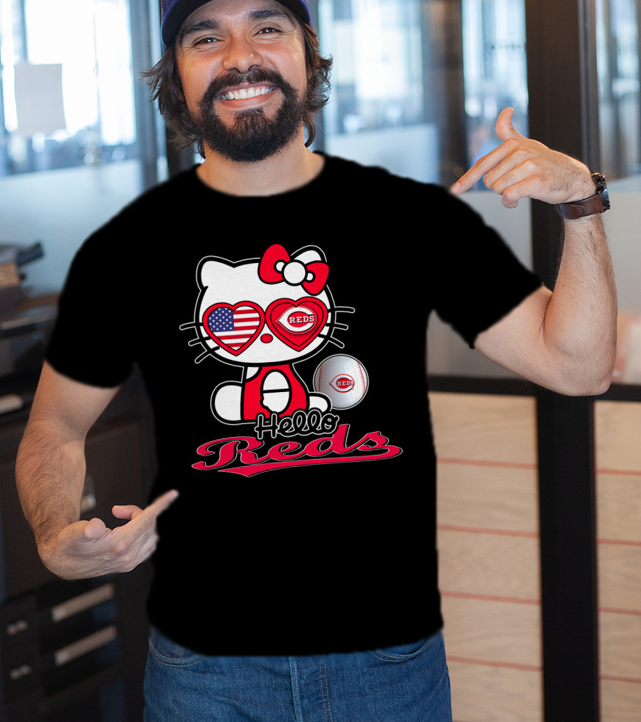 Hello Kitty Reds Cincinnati Baseball America T-Shirt