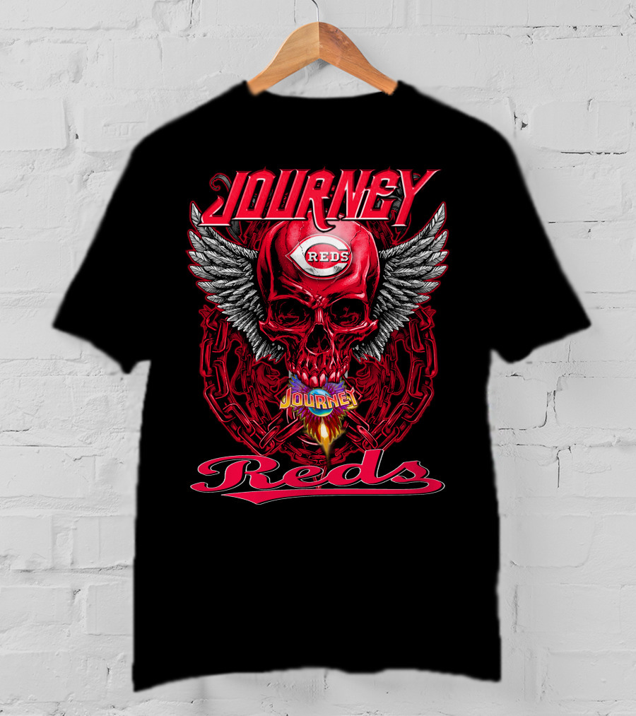 Journey Reds Skull With Wings And Chains T-Shirt