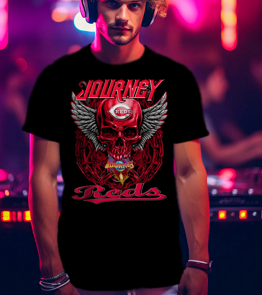 Journey Reds Skull With Wings And Chains T-Shirt