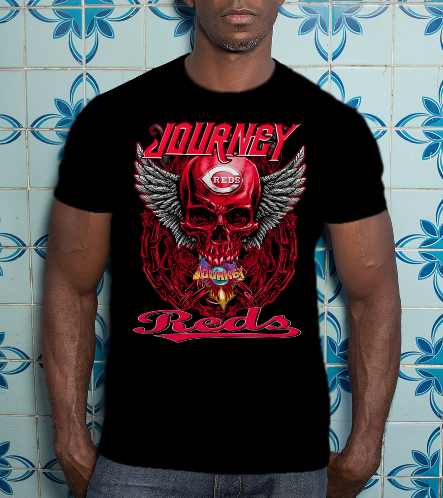 Journey Reds Skull With Wings And Chains T-Shirt