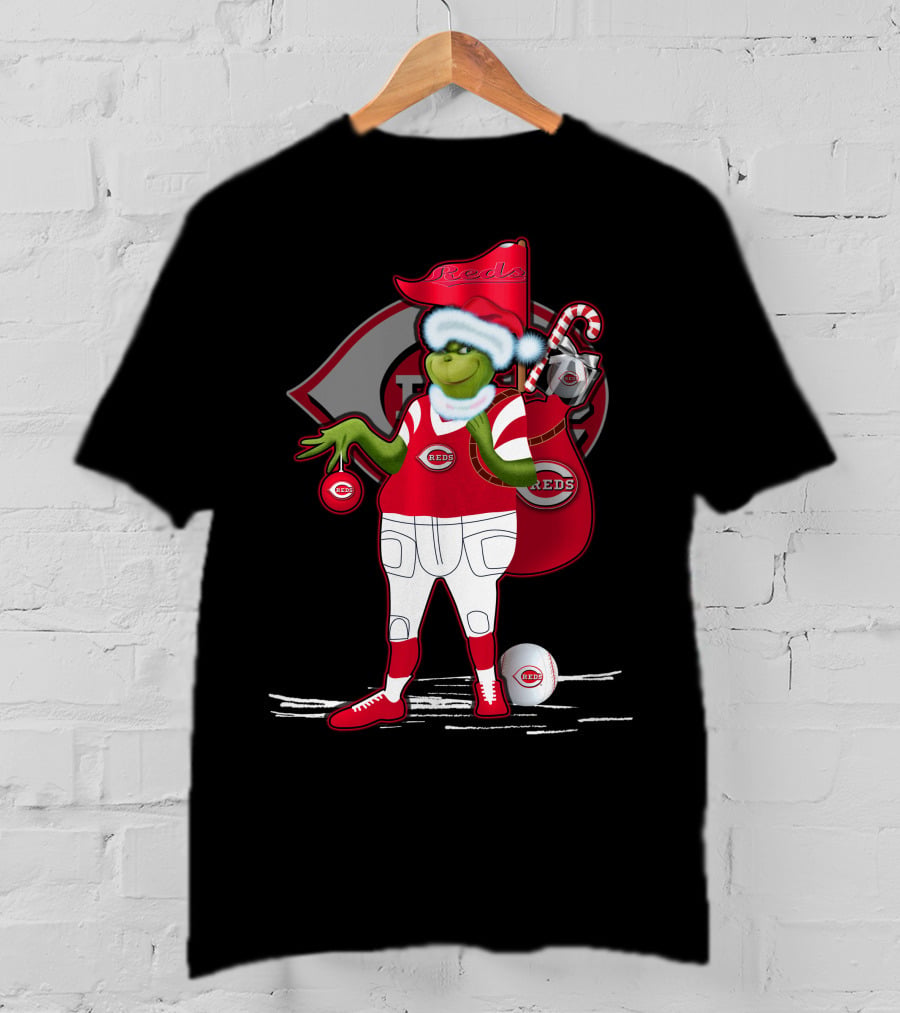 Grinchxmas Cincinnati Reds Holiday Baseball Character T-Shirt