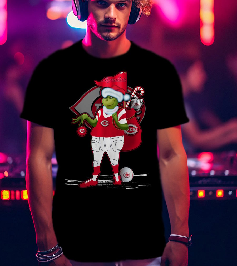 Grinchxmas Cincinnati Reds Holiday Baseball Character T-Shirt