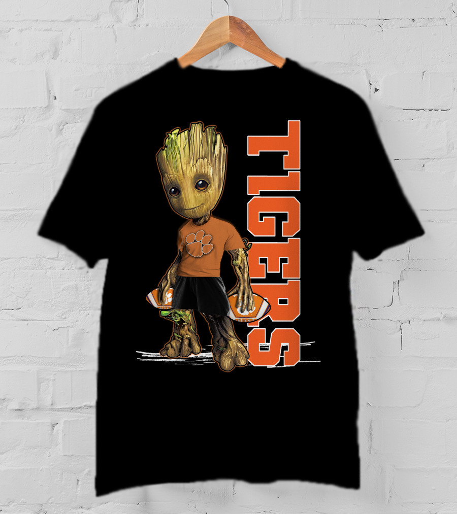 Groot Clemson Tigers Football Fan Marvel Groot And Clemson University Sports Fan Gear T-Shirt