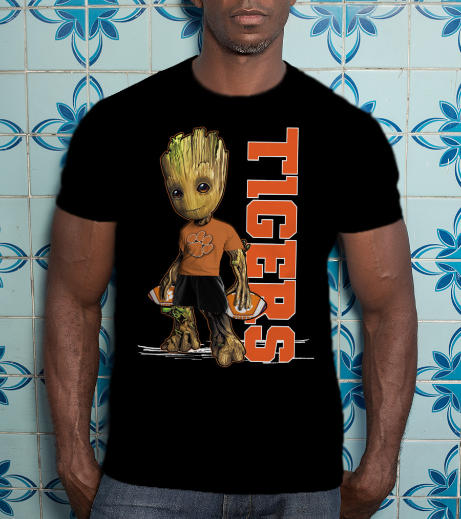 Groot Clemson Tigers Football Fan Marvel Groot And Clemson University Sports Fan Gear T-Shirt