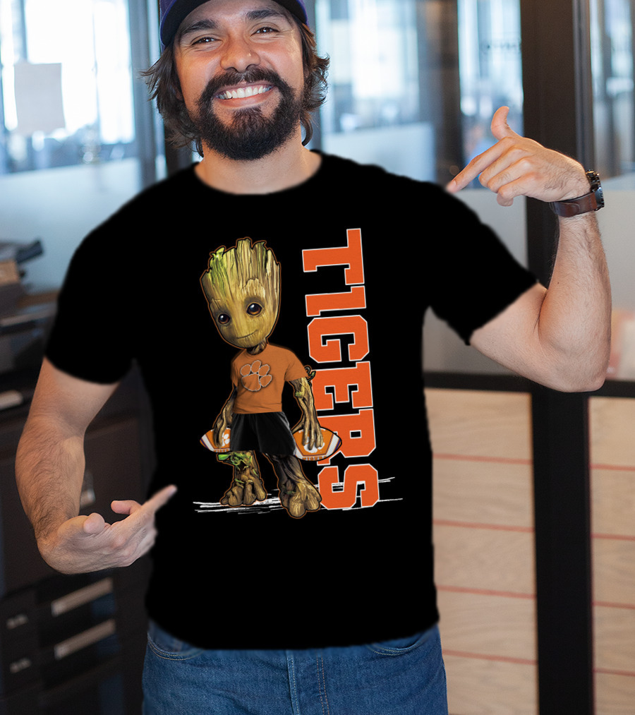 Groot Clemson Tigers Football Fan Marvel Groot And Clemson University Sports Fan Gear T-Shirt