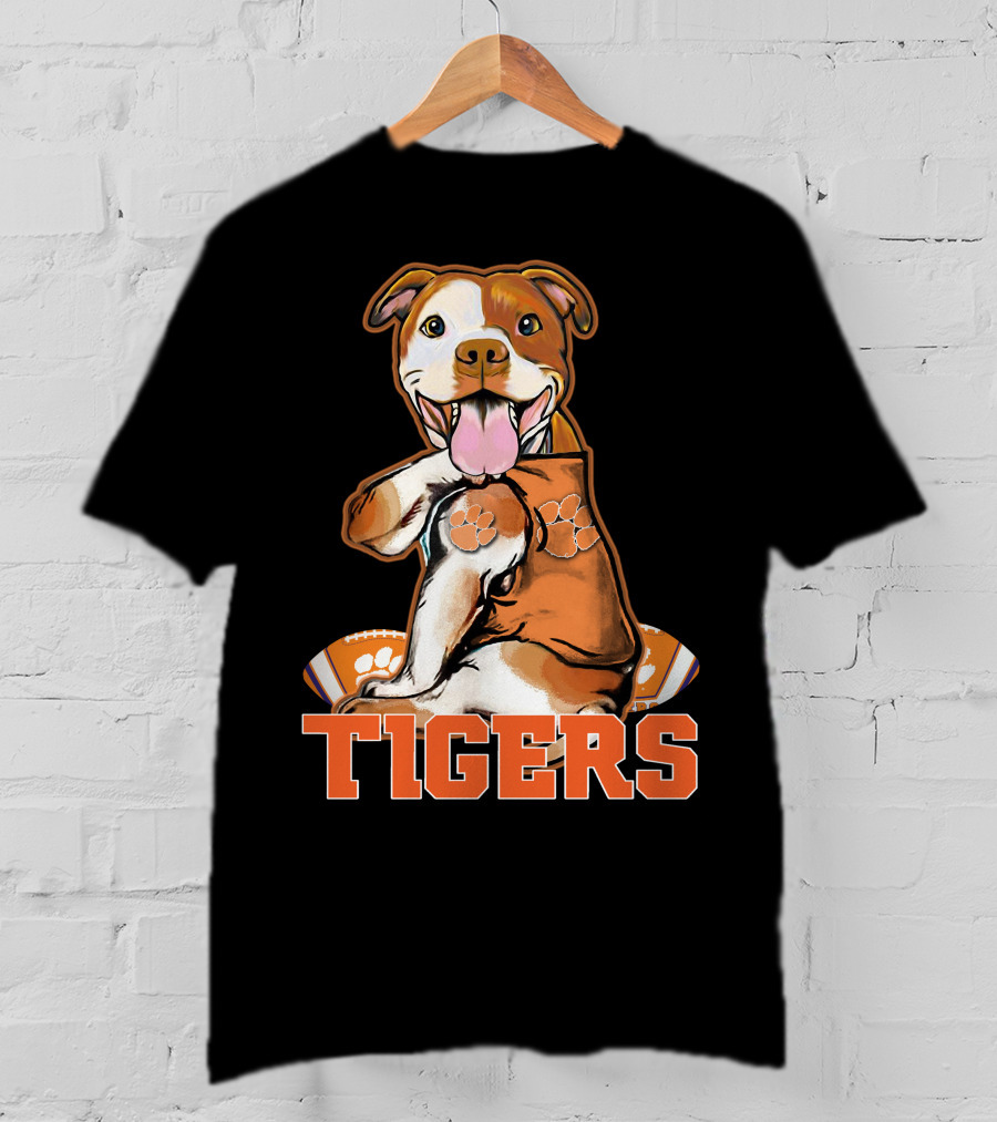 Pitbull Tigers Paw Football Clemson T-Shirt