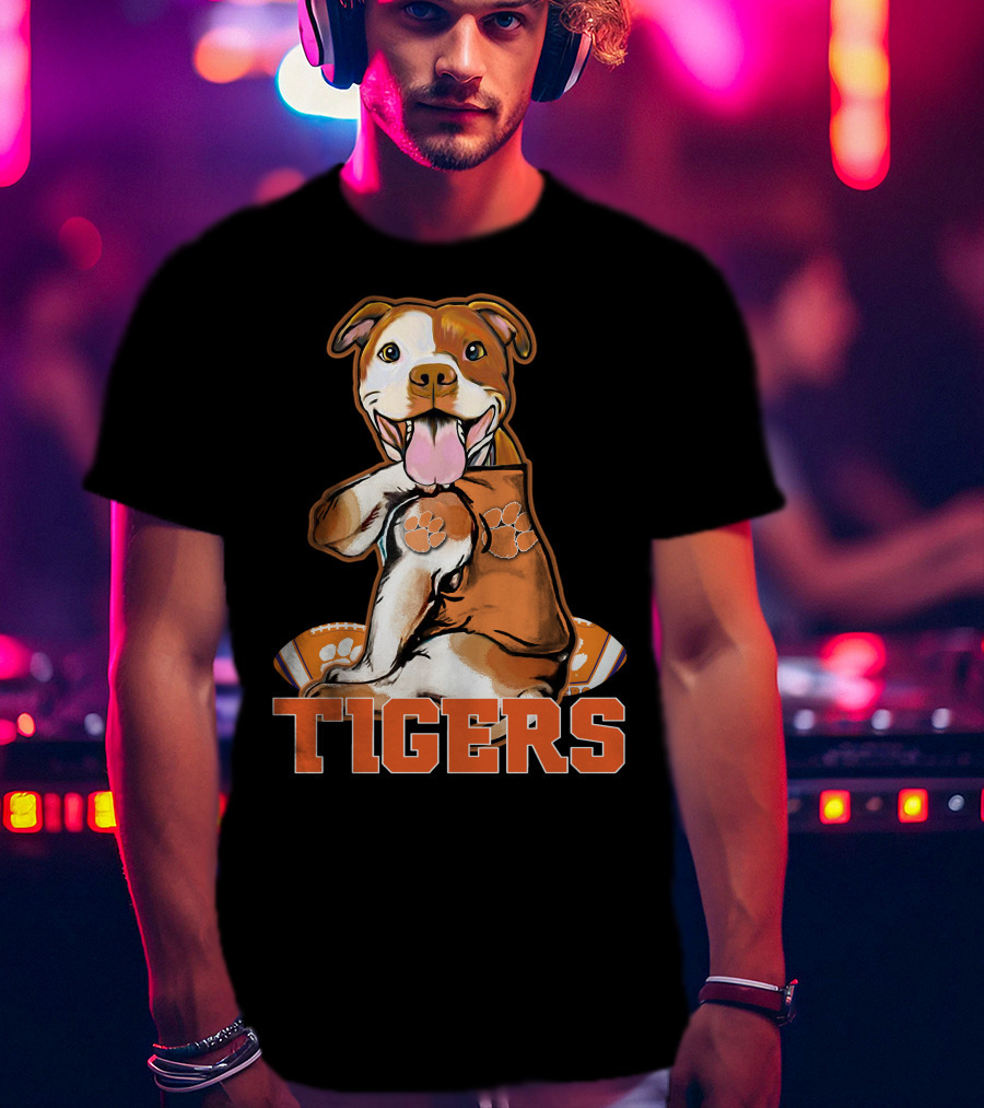 Pitbull Tigers Paw Football Clemson T-Shirt