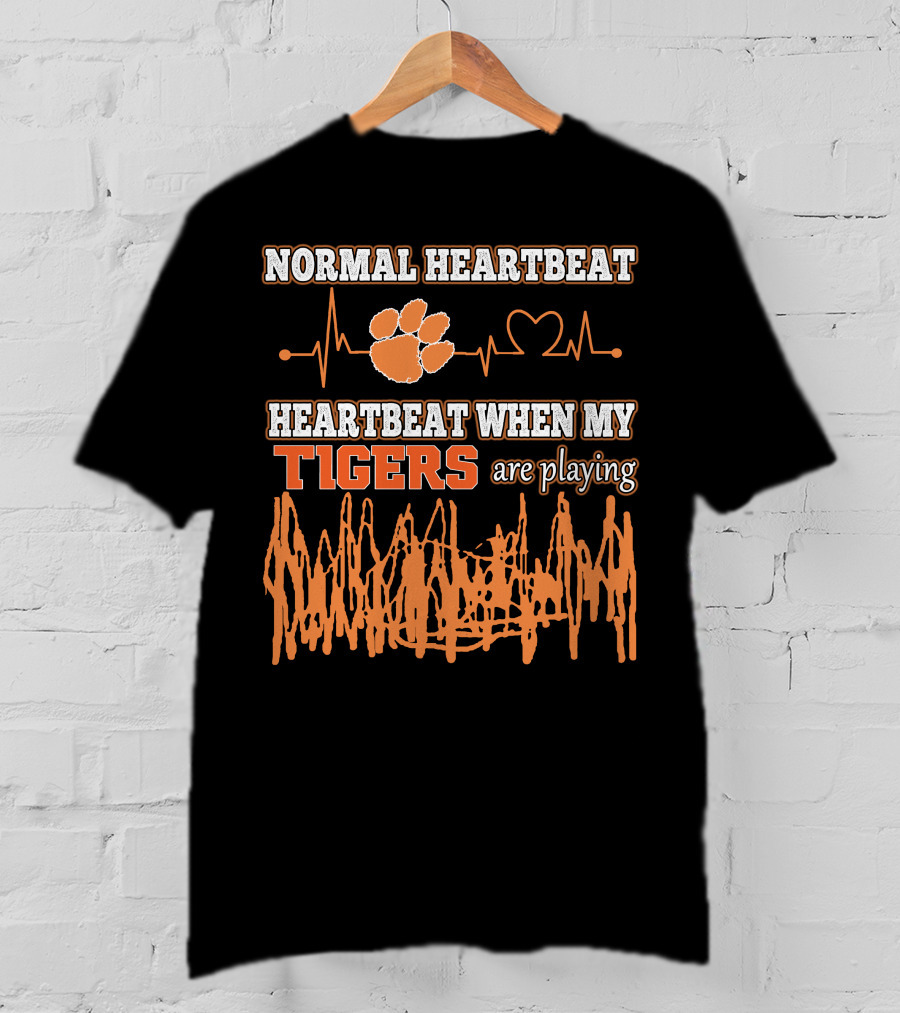 Normal Heartbeat Heartbeat When My Clemson Tigers Are Playing T-Shirt