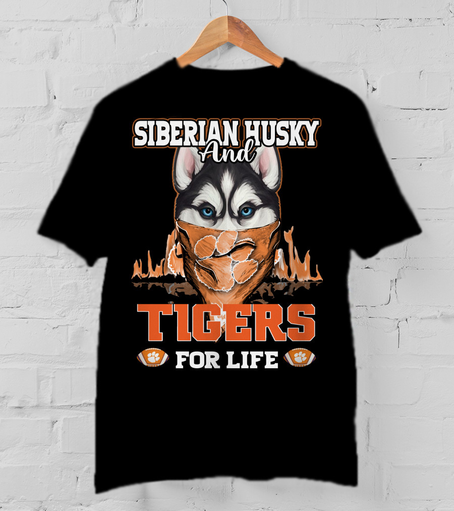 Siberian Husky And Tigers For Life T-Shirt